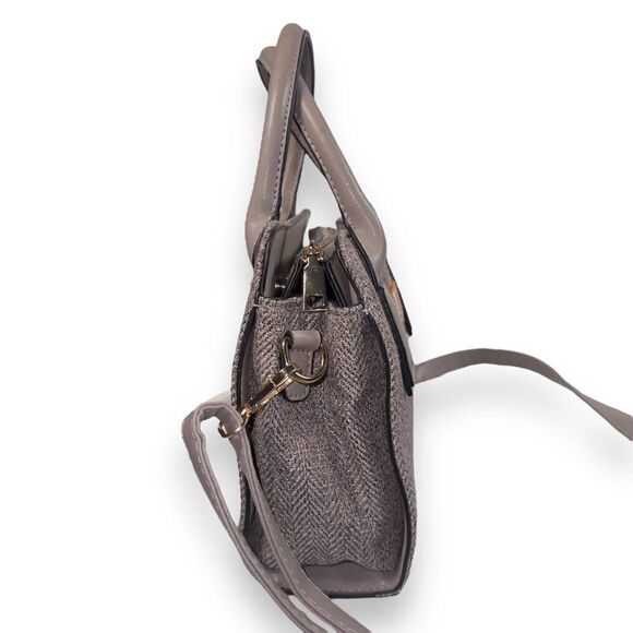 Strathurie Scotland Tweed Herringbone Handbag Purse Grey - Picture 4 of 10